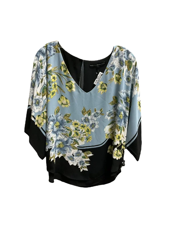 Top 3/4 Sleeve By White House Black Market In Floral Print, Size: S