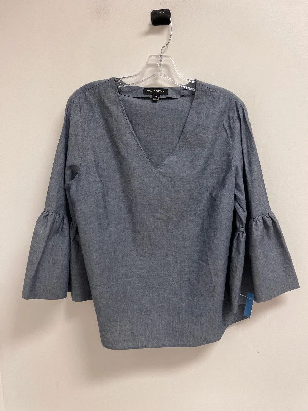 Top Long Sleeve By Banana Republic In Blue, Size: M