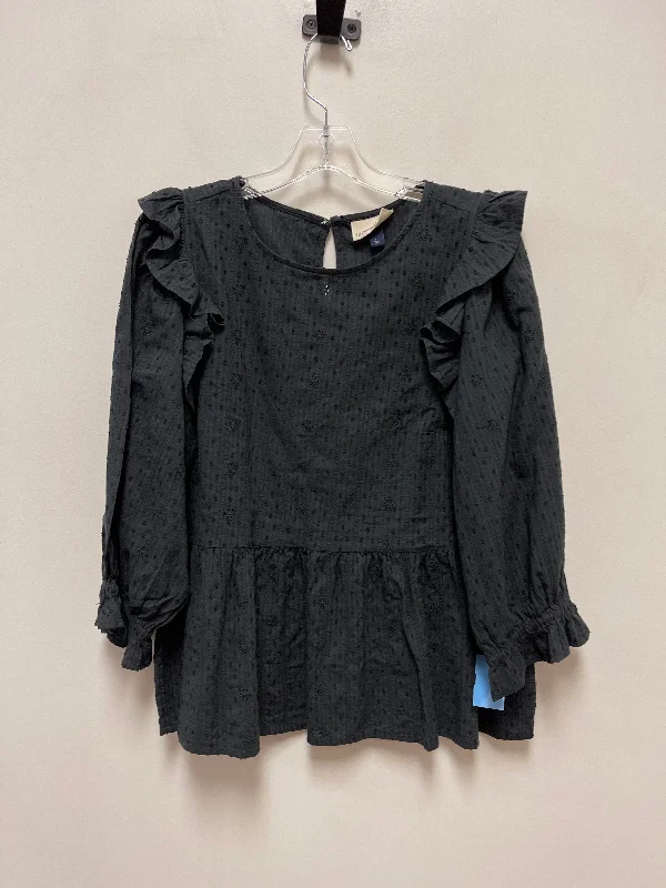 Top Long Sleeve By Universal Thread In Black, Size: L