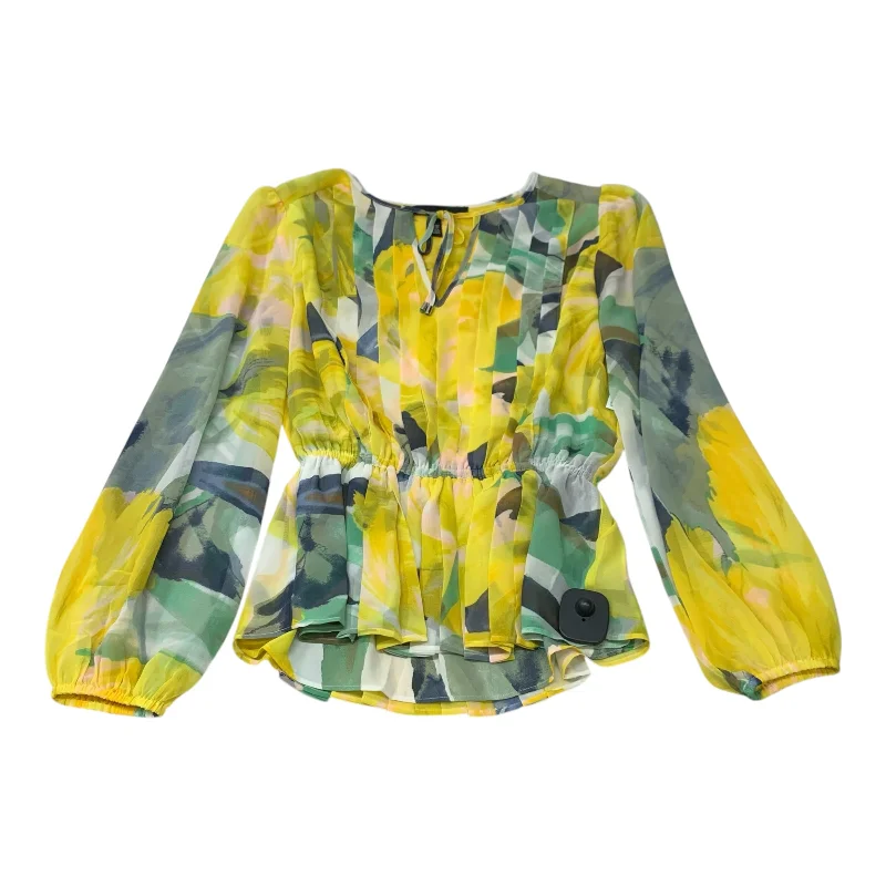 Top Long Sleeve By White House Black Market In Yellow, Size: S