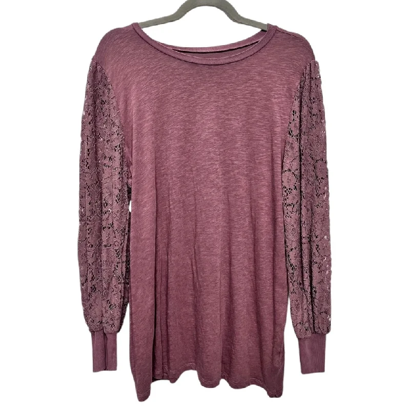 Top Long Sleeve By Torrid In Mauve, Size: 1x