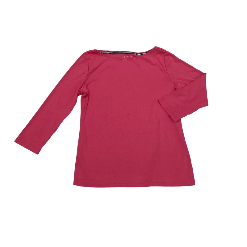 Top 3/4 Sleeve Basic By Talbots In Pink, Size:S