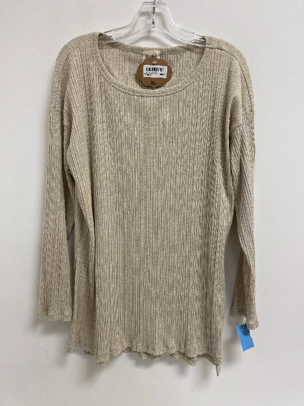 Tunic Long Sleeve By Bibi In Cream, Size: Xl