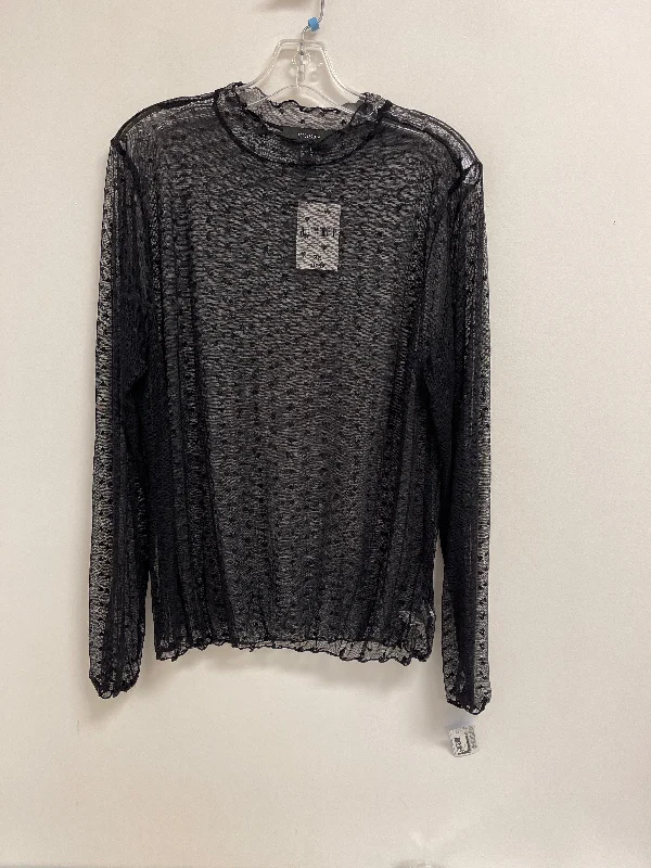 Top Long Sleeve By Forever 21 In Black, Size: 3x