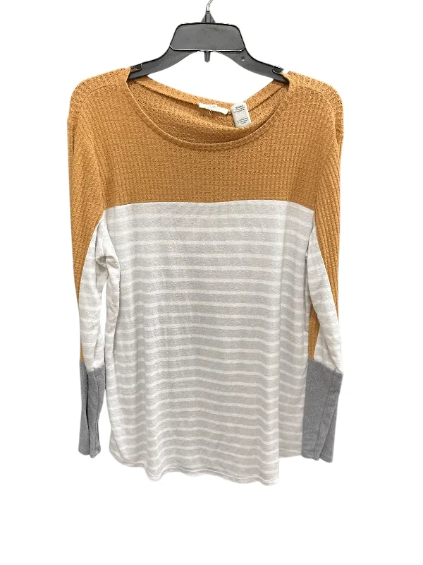 Top Long Sleeve By Maurices In Brown & Grey, Size: Xl