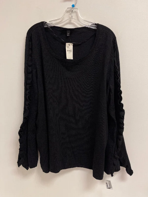 Top Long Sleeve By Lane Bryant In Black, Size: 3x