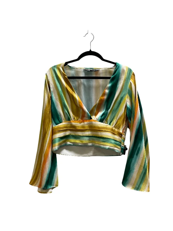 Top Long Sleeve By Zara In Multi-colored, Size: L