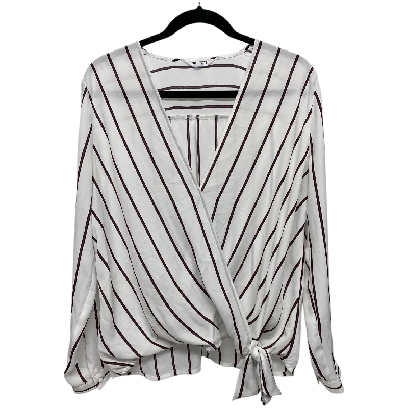 Top Long Sleeve By Bb Dakota In Striped Pattern, Size: L