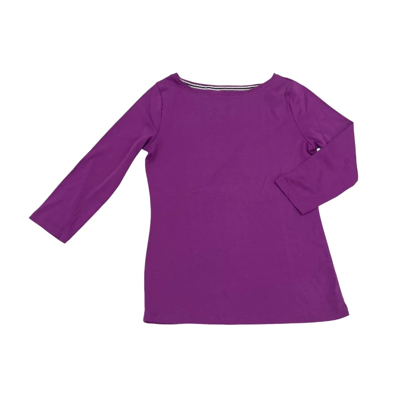 Top 3/4 Sleeve Basic By Talbots In Purple, Size:S