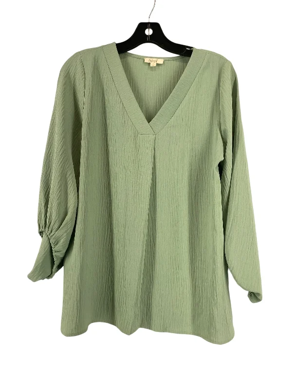 Top 3/4 Sleeve By Oddi In Green, Size: S