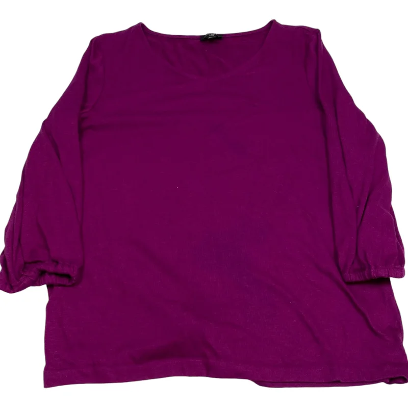 Top 3/4 Sleeve By Talbots In Purple, Size: M