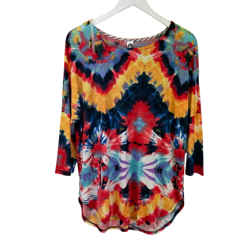 Top 3/4 Sleeve By Honeyme In Multi-colored, Size: M