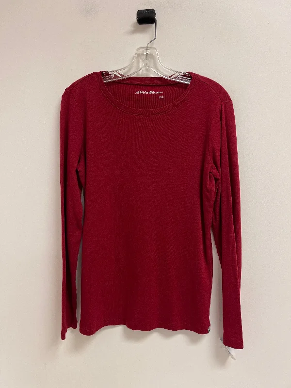 Top Long Sleeve By Eddie Bauer In Red, Size: L