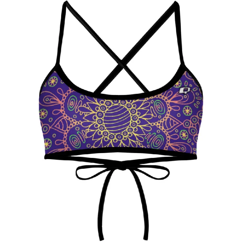 Purple Mandala  Ciara Tieback Bikini Top