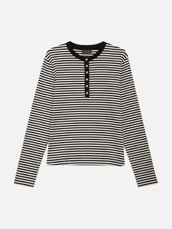 Alessia Long Sleeve Tee in Stripe