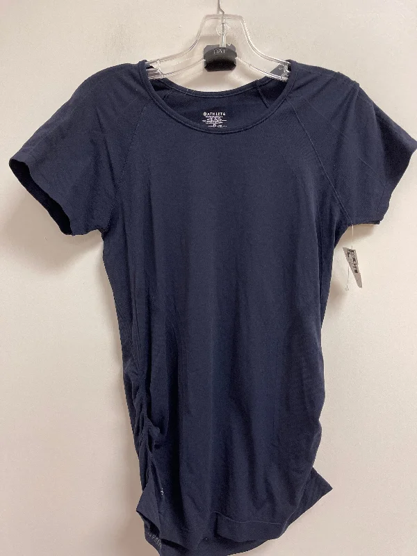 Athletic Top Short Sleeve By Athleta In Navy, Size: M