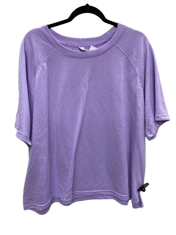 Athletic Top Short Sleeve By Just Be In Purple, Size: 3x