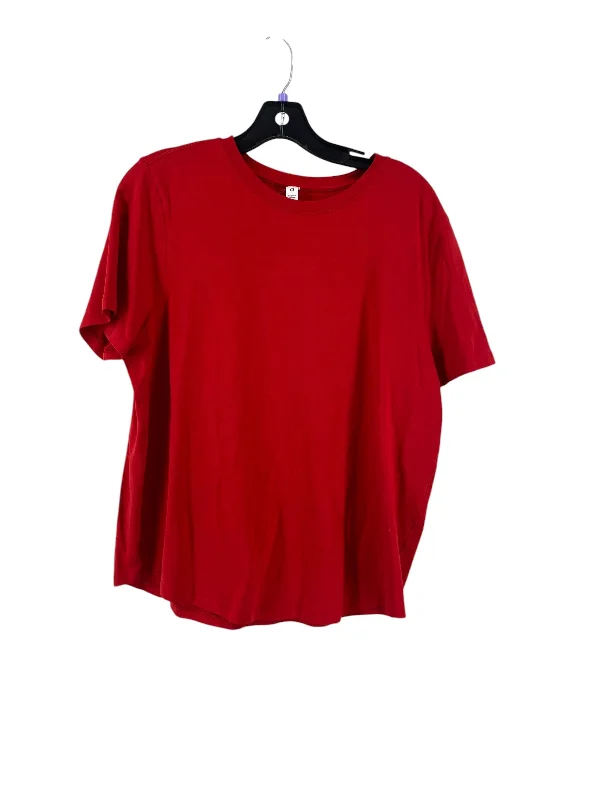 Athletic Top Short Sleeve By Lululemon In Red, Size: 12