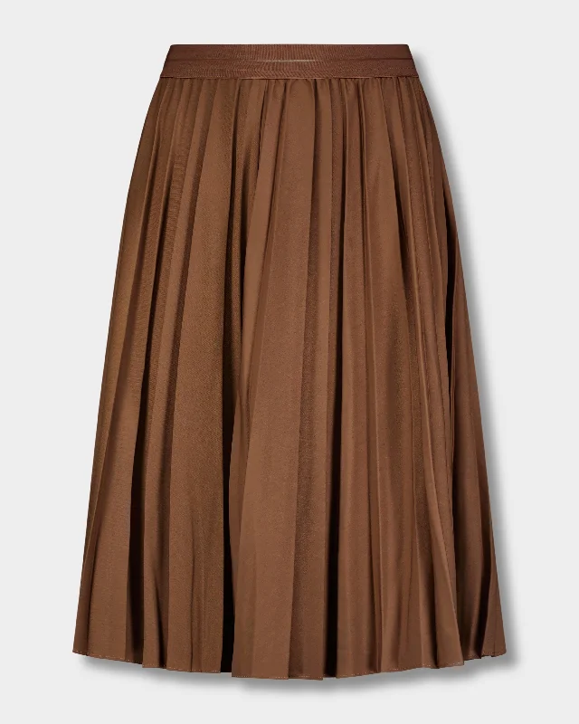 PLEATED SKIRT 24"-MEDIUM BROWN