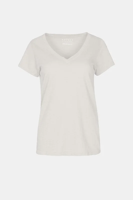 Jilian Original Slub V-Neck Tee in White