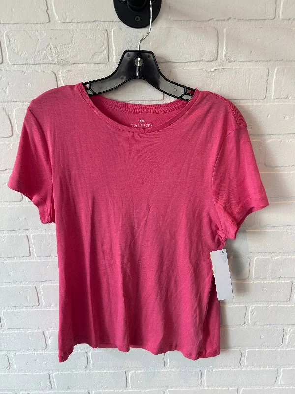 Top Short Sleeve Basic By Talbots In Pink, Size: Lp