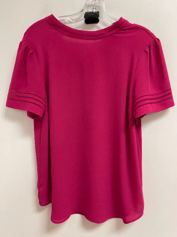 Top Short Sleeve By Ann Taylor In Pink, Size: S