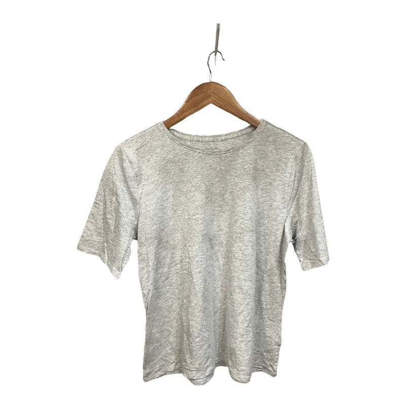 Top Short Sleeve By Garnet Hill In Grey, Size: M