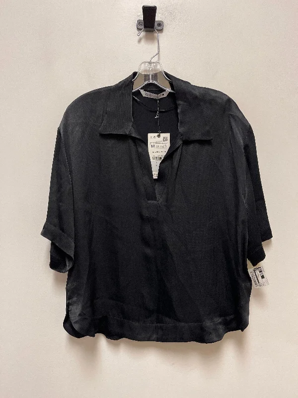 Top Short Sleeve By Zara In Black, Size: M