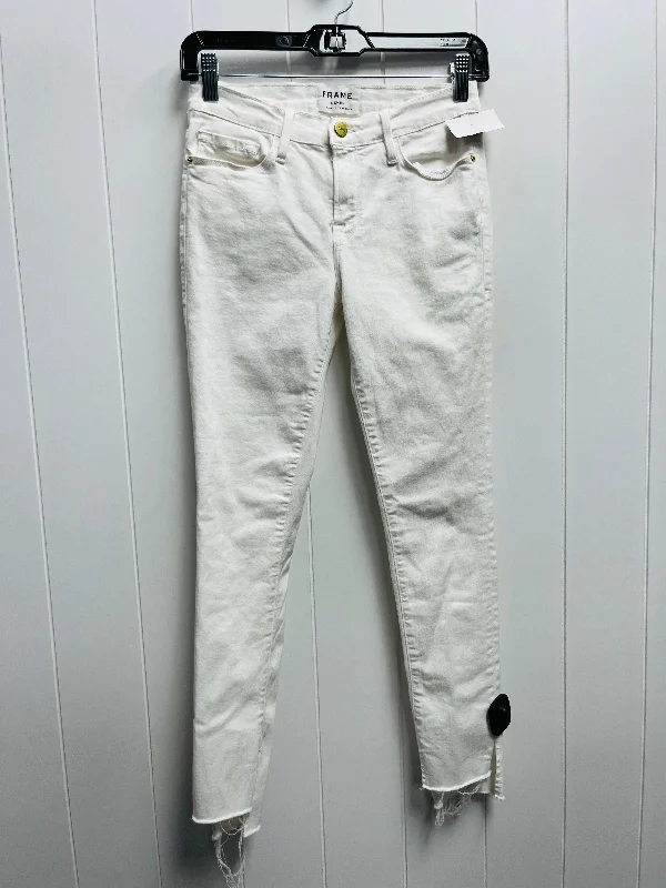 White Denim Jeans Skinny Frame, Size 6