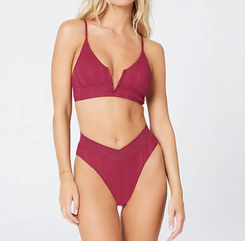 Court Bikini Bottom In Cabernet