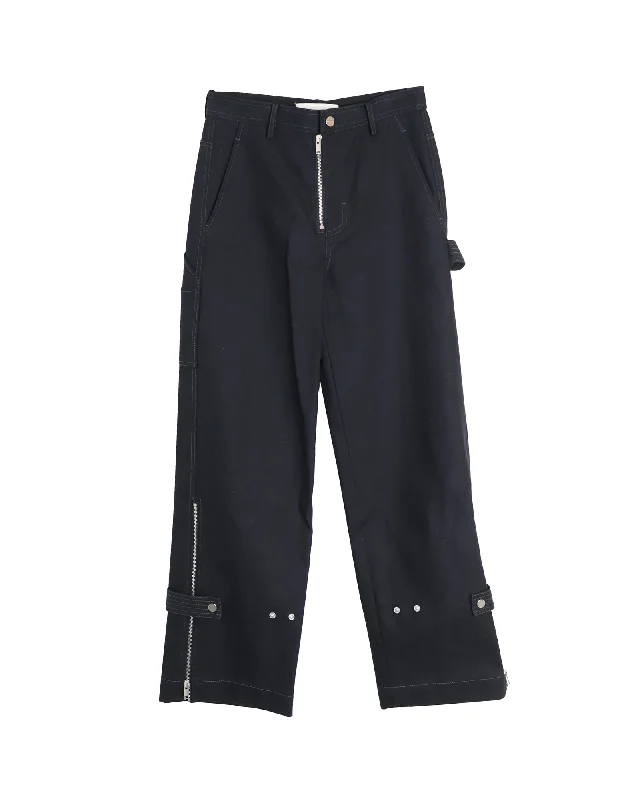 Dion Lee Utility Blouson Pants in Black Cotton