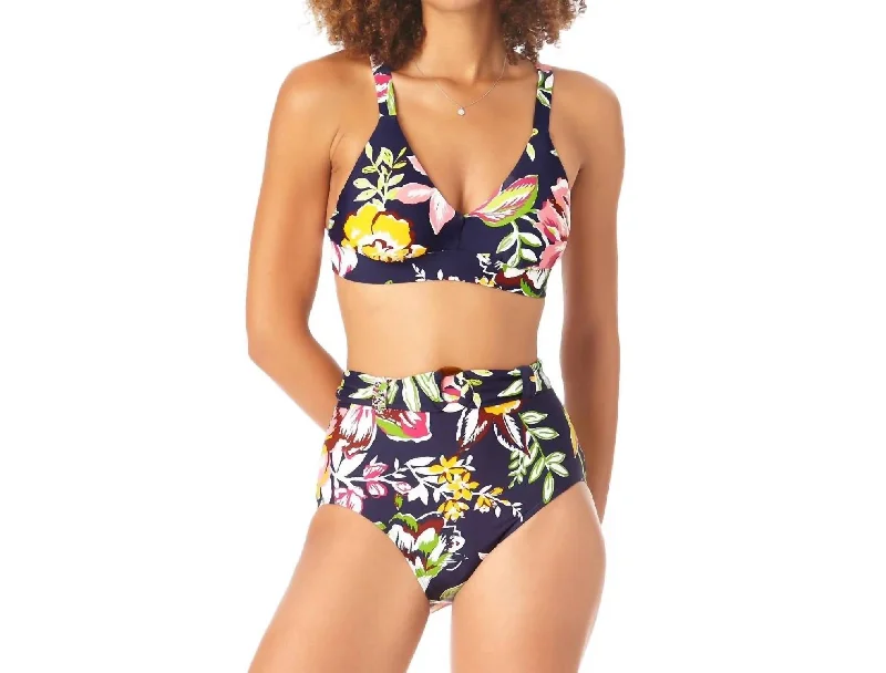 Easy Tri Bikini Swim Top In Tropical Bloom