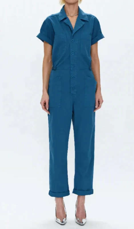 Grover Short Sleeve Field Suit In Blue