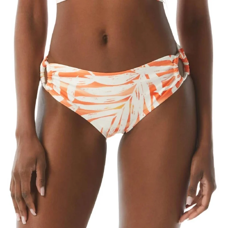 Print Side Ring Bikini Bottom In Sunset Palm