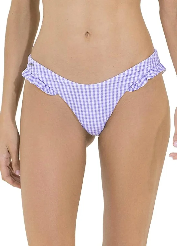 Seersucker Voyage Bikini Bottom In Purple