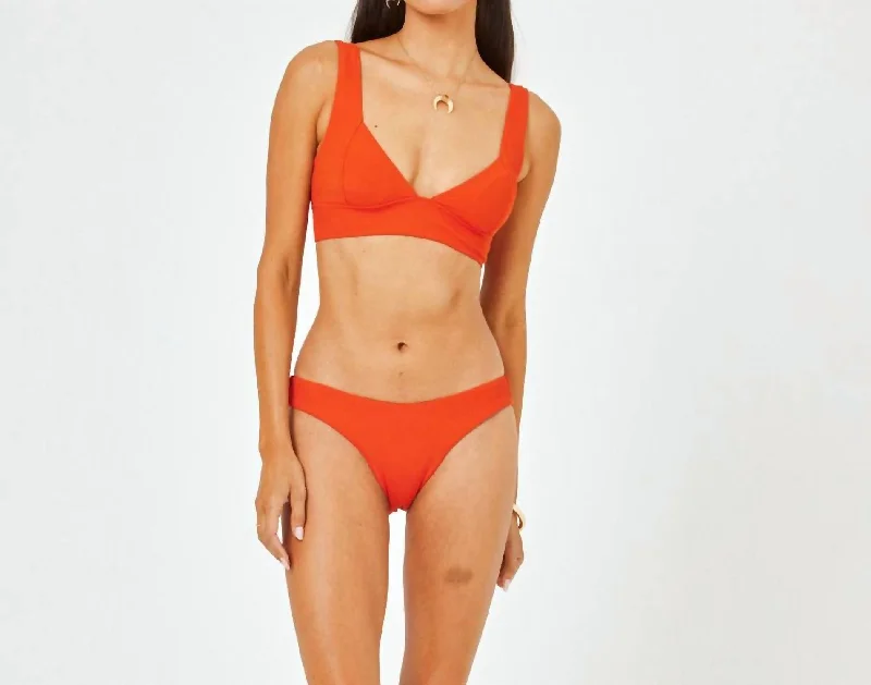 Solid Hailey Bikini Top In Pimento