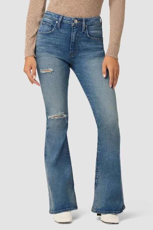 Women's High Rise Flare Petite Jeans In Coral