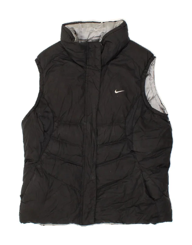 NIKE Womens Reversible Padded Gilet UK 10/12 Medium Black