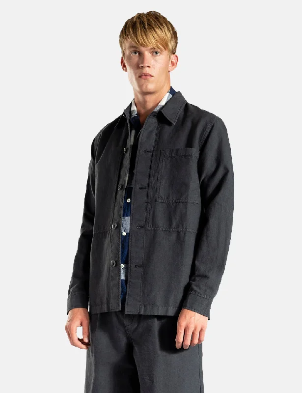 Norse Projects Kyle Cotton Linen Jacket - Slate Grey