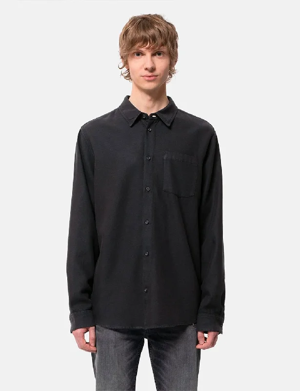 Nudie Chuck Fluid Twill Shirt - Black