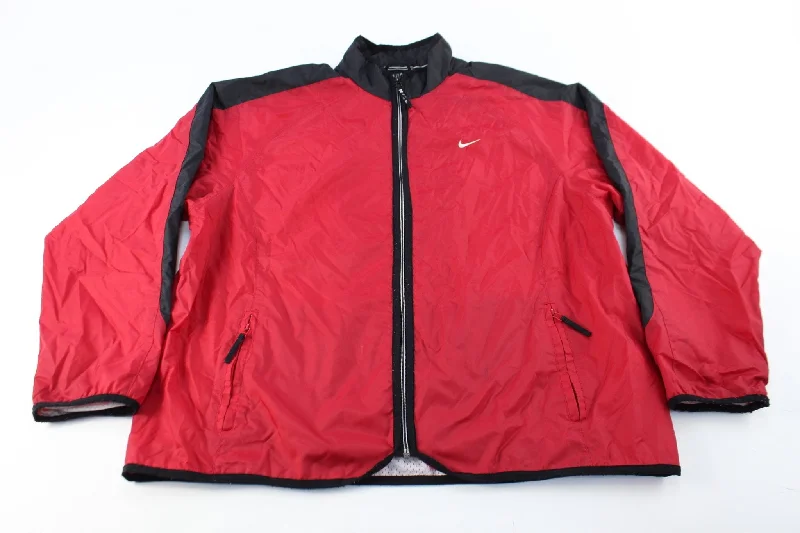 Nike Embroidered Logo Black & Red Zip Up Jacket