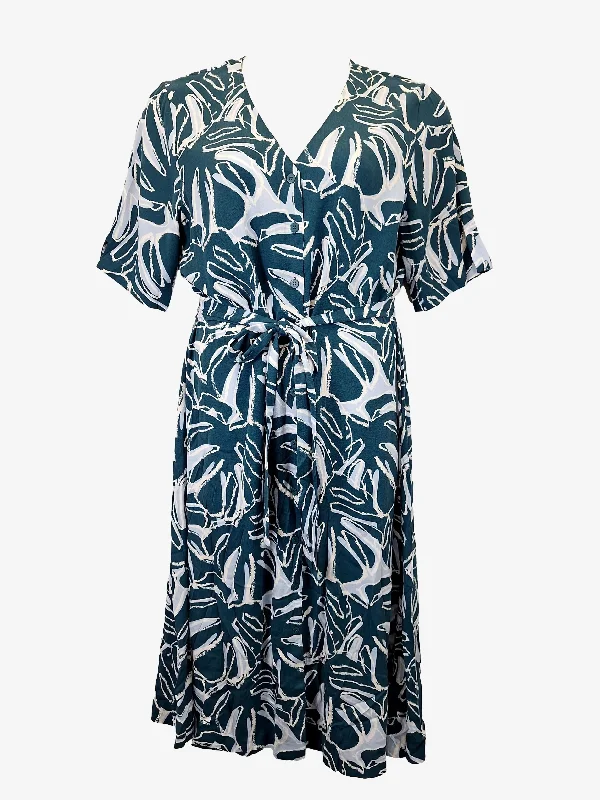 Gorman Button Up Leaf Midi Dress Size 14