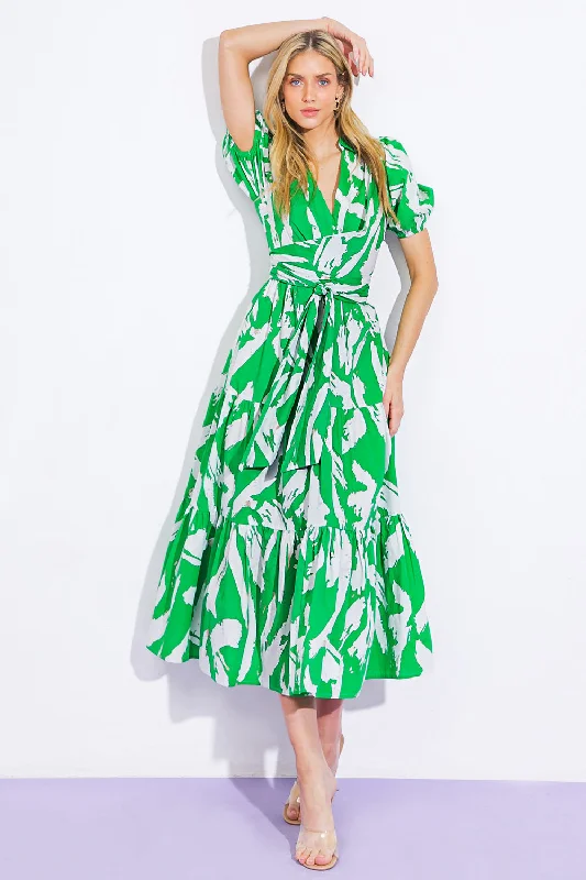 THROUGH THE GARDEN WOVEN MIDI DRESS