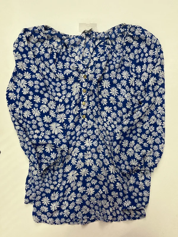 Floral Blouse Long Sleeve Charter Club O, Size 1x