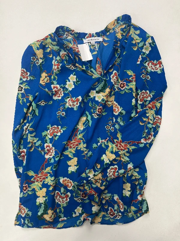 Floral Blouse Long Sleeve Rose And Olive, Size L