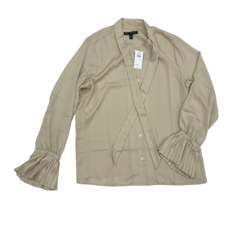 Tan Blouse Long Sleeve Banana Republic, Size M