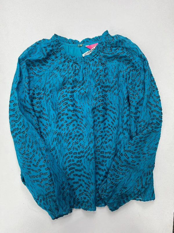 Turquoise Blouse Long Sleeve Lilly Pulitzer NWT, Size Xs