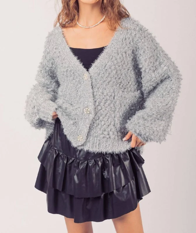 Glitz Cardigan In Silver