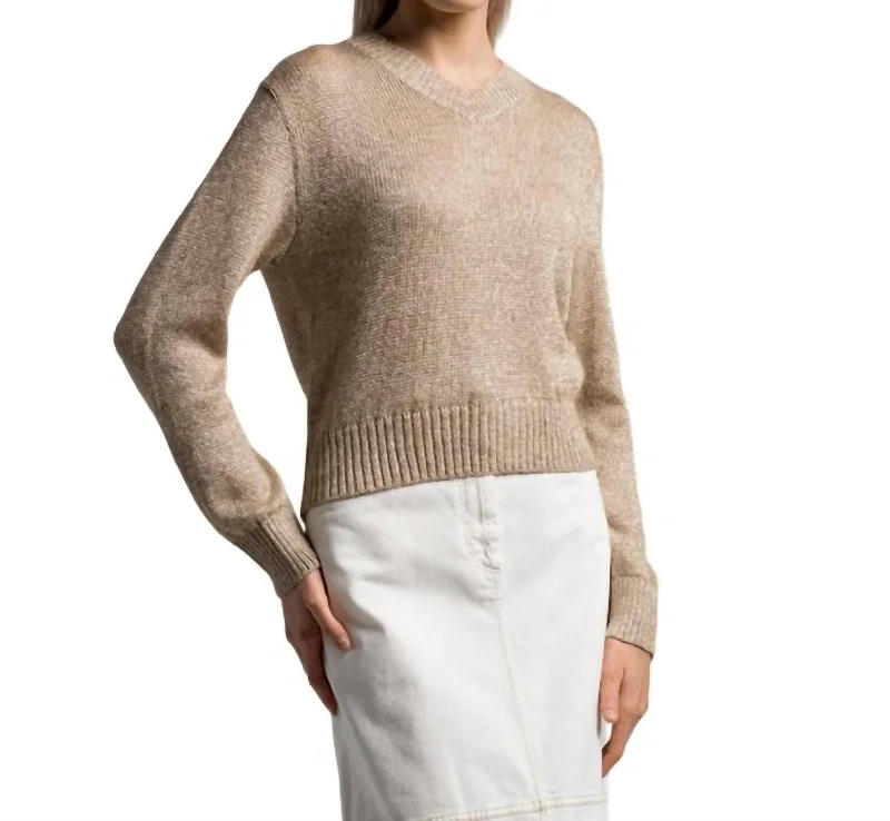 Lurex Sweater Top In Beige/brown(Gold)