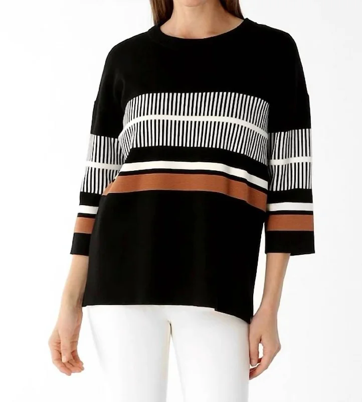 Margaret Multi-Tone Sweater In Black